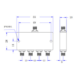 HS-1V4 Resistive Divider With SMAF (DC-6G)